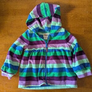 🤎5/$25🤎Circo Infant Striped Fleece Hooded Zip Up Sweater